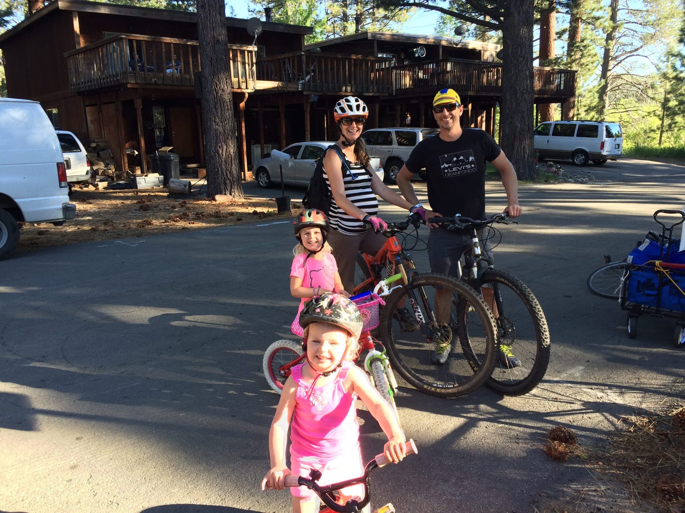 Riders gathered with their bikes at a Lake Tahoe Bicycle Coalition event